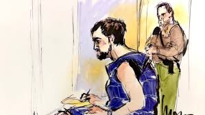 Courtroom sketch of Nick Reiner in custody