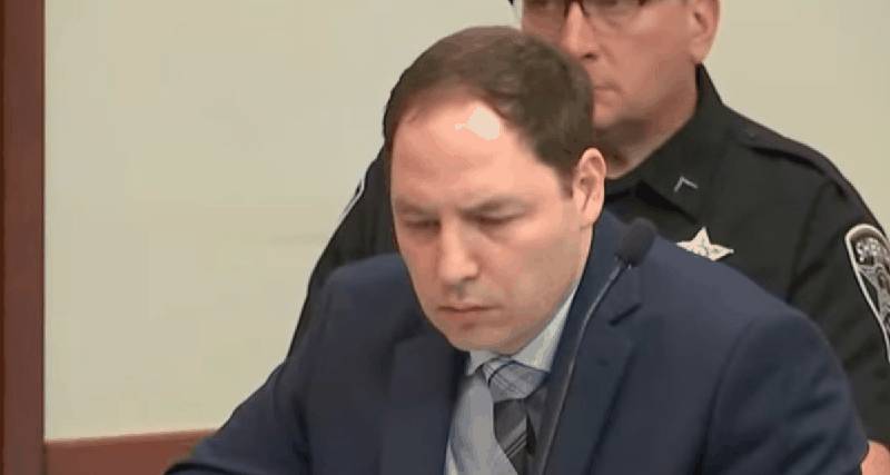 Brendan Banfield at the defense table during his murder trial